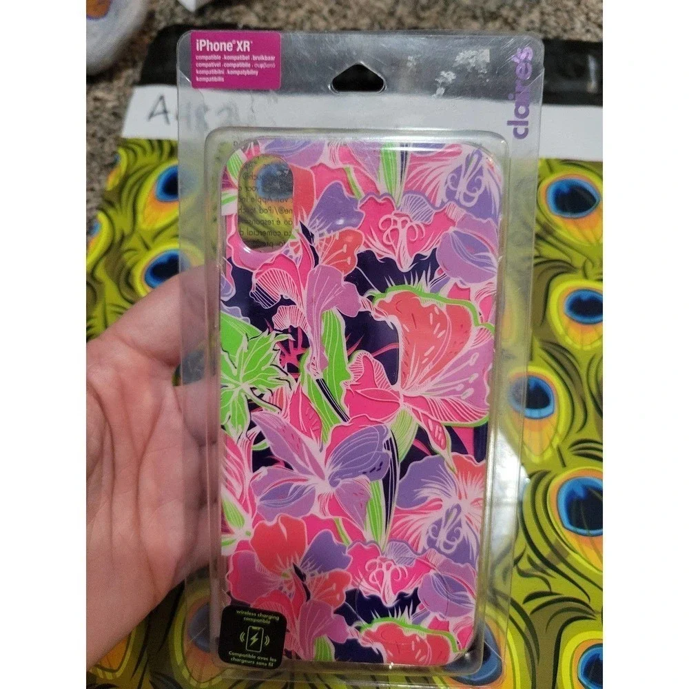 Iphone xr case Bright Neon Tropical Flower